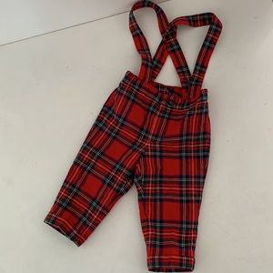 Baby Boy's Plaid Suspender Pants Size 3-6 months